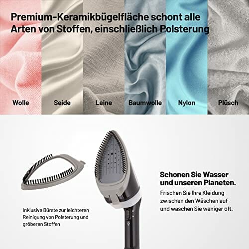 Żelazko turystyczne Lauben 1950BC turystyczna prasownica parowa z szybkim rozruchem, pionowe i poziome prasowanie, sznurek o długości 3 m, zbiornik na wodę 170 ml, torba odporna na wysokie temperatury, funkcja Dry Ironing - obrazek 4