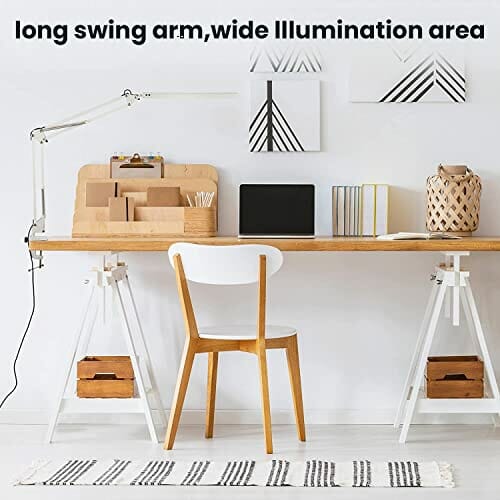 Lampa Biurkowa LED z Zaciskiem (Swing Arm - Biały) - obrazek 8