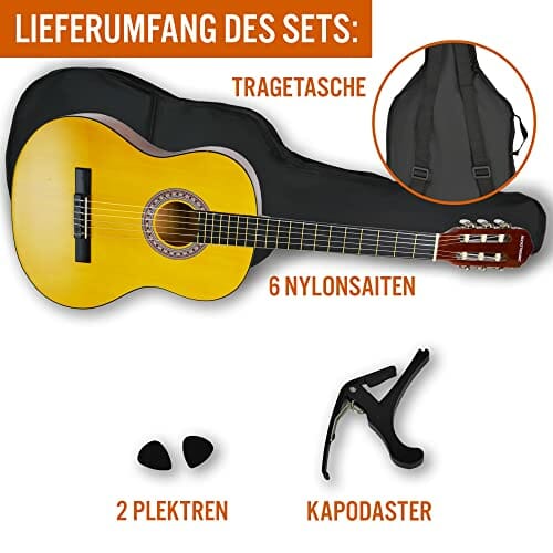 3rd Avenue Pełnowymiarowa (4/4) hiszpańska gitara klasyczna FX w zesta - obrazek 5