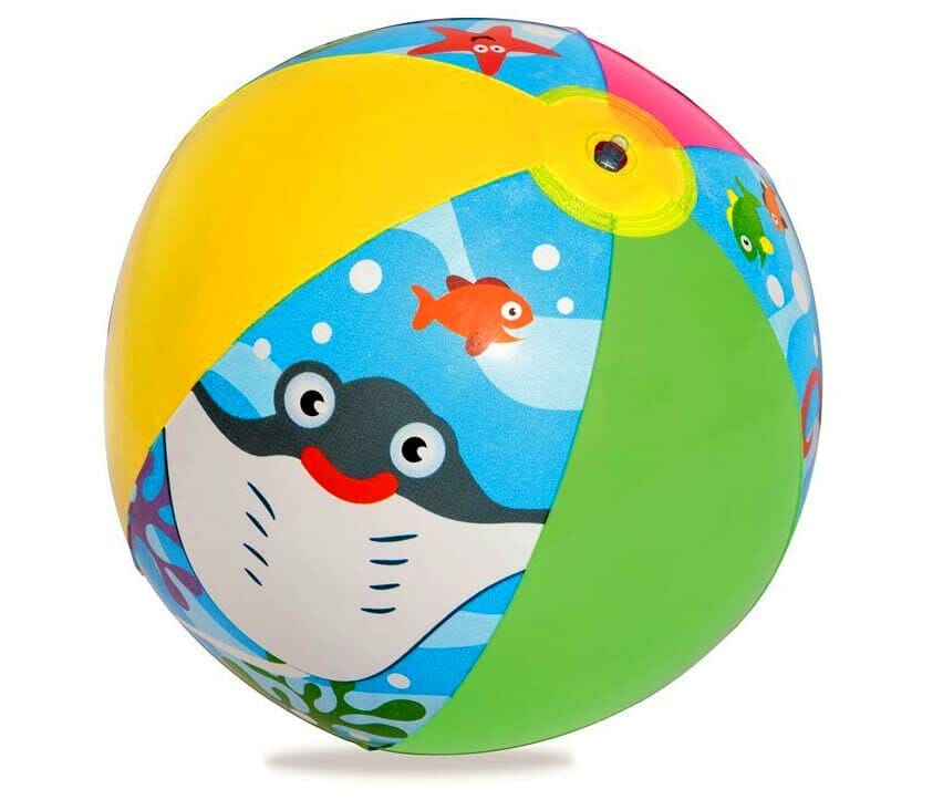 Zestaw Pool Ball koło do pływania basen - kolor: wielokolorowy - średnica umywalki: 122 cm - z wytrzymałego materiału winylowego - z grafiką zwierząt wodnych - obrazek 2