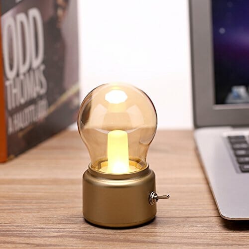 z żarówką retro USB Ładowalna lampka nocna LED Mini Lampka nocna na bi - obrazek 2