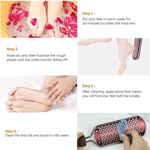 Pedicure pilnik do stóp - duży tarnik do stóp, kolosalny pilnik do stóp, profesjonalny pilnik do modzeli ze stali nierdzewnej, do mokrych i suchych stóp - obrazek 3