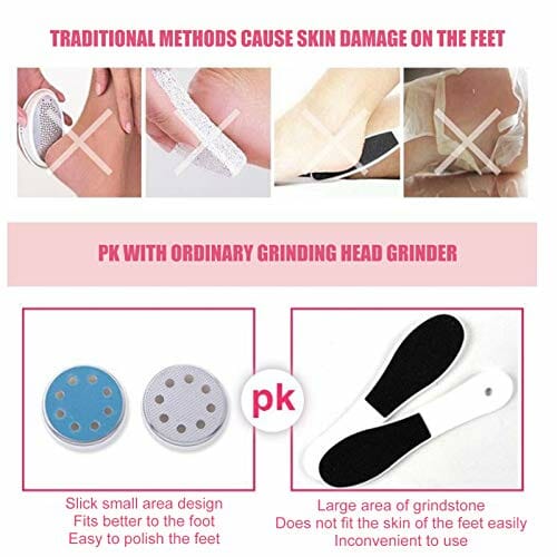 Elektryczny Kalus Stóp (czerwony), Profesjonalna Regulowana Maszyna do Pielęgnacji Stóp, Usuwanie Martwego Naskórka i Modzeli, 6,1 X 4,8 X 3,3 Cala (w Tym Podstawa) - obrazek 7