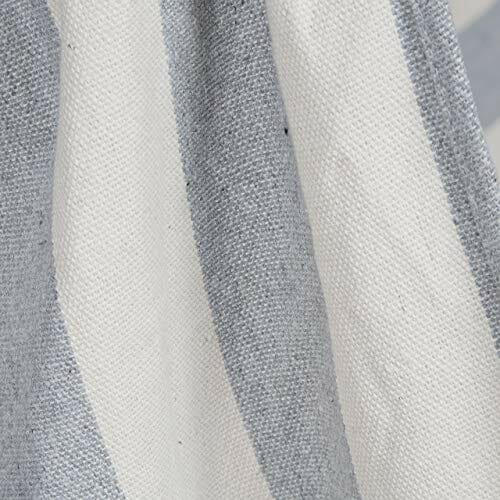 Relaxdays Fotel wiszący, XL fotel wiszący z bawełny, dla dzieci i dorosłych, do zawieszenia, wewnątrz i na zewnątrz, 150 kg, szary/biały - obrazek 2