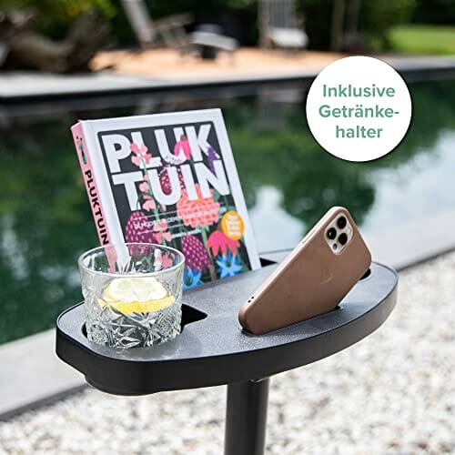 Hamak ze stojakiem z kubkiem i zdejmowaną poduszką, hamak dla 2-osobowy, wytrzymały 204 kg, hamak do wewnątrz i na zewnątrz: patio, basen, podwórko (beżowy) - obrazek 3