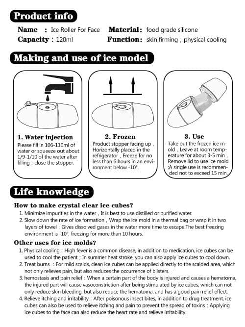 Wałek do lodu do twarzy, kule lodu, narzędzie do masażu twarzy i oczu, wałek do lodu wielokrotnego użytku, przeciwzmarszczkowy (różowy) - obrazek 2