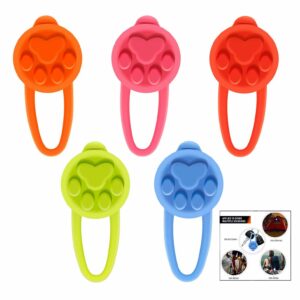 iPobie 5 szt. silikonowej obroży dla psa oświetlenie LED, wodoodporne klipsy dla zwierząt domowych bezpieczne nocne spacery