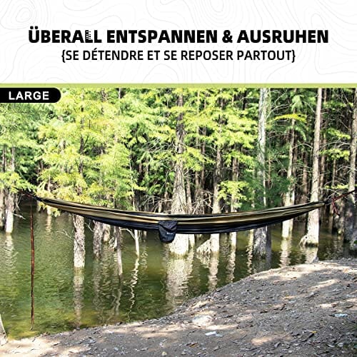 BTRWOR Hamak - ultralekki hamak kempingowy podróżny, podwójny i pojedynczy, nośność 300 kg, oddychający, szybkoschnący, przenośny hamak, do użytku na zewnątrz, wewnątrz, do ogrodu - obrazek 2