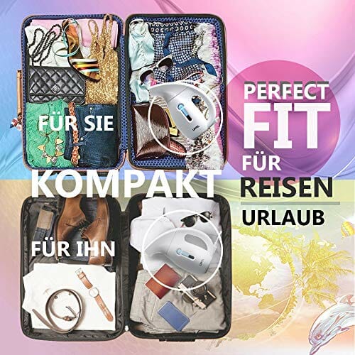 UPPEL Żelazko parowe Steamer, żelazko podróżne, szczotka parowa, przenośna ze zbiornikiem na wodę 180 ml, mini idealne do domu, na urlop i w podróży służbowej, bezpieczne i lekkie - obrazek 2