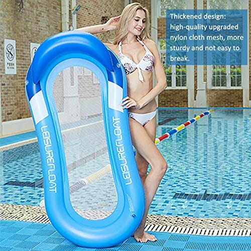 Queta Materac dmuchany na basen, dmuchany hamak wodny, zabawka na lato, basen, zabawka niebieska, 160 x 90 cm - obrazek 5
