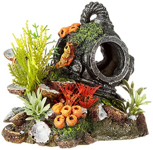 Nobby Kask z roślinami ozdoby do akwarium, 13,5 x 11 x 12 cm - obrazek 5