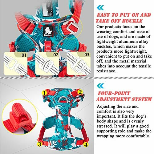 Szelki dla psa, bez ciągnięcia, odblaskowe, oddychające, regulowane przednie klipsy, szelki dla psa, outdoorowe, kamizelka treningowa dla zwierząt domowych, łatwa do kontrolowania, odpowiednia dla dużych, średnich i małych psów, bezpłatne oświetlenie LED dla psa - obrazek 3