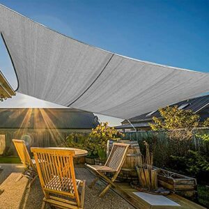 Sonnensegel, 3 x 4 m Sonnenschutz Sunsegel UV-Schutz 98% Hohe Wärmeableitung hohen Zugkräften standhalten Nicht Durchhängen Maschinenwäsche für Balkon Terrasse Garten, Grau