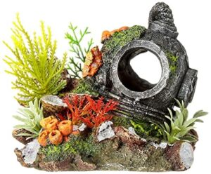 Nobby Kask z roślinami ozdoby do akwarium, 13,5 x 11 x 12 cm