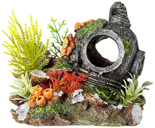 Nobby Kask z roślinami ozdoby do akwarium, 13,5 x 11 x 12 cm