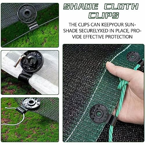50 Stück Kunststoff-Clips für schutztuch, Clips für Sonnensegel Schwarz, Shade Cloth Plastic Clips mit öse, Kunststoffclip Für Sonnenschutznetz für Verbindungsseile Schattennetze Leitplanken - obrazek 11