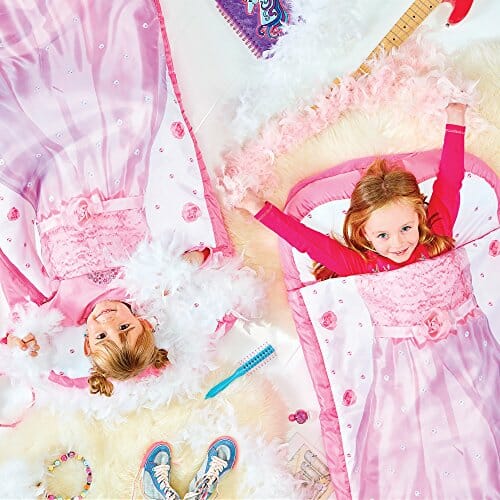 Worlds Apart Junior-ReadyBed – śpiwór dziecięcy i łóżko dmuchane w jednym, poliestrowym, różowo-białym, 150 x 62 x 20 cm - obrazek 6