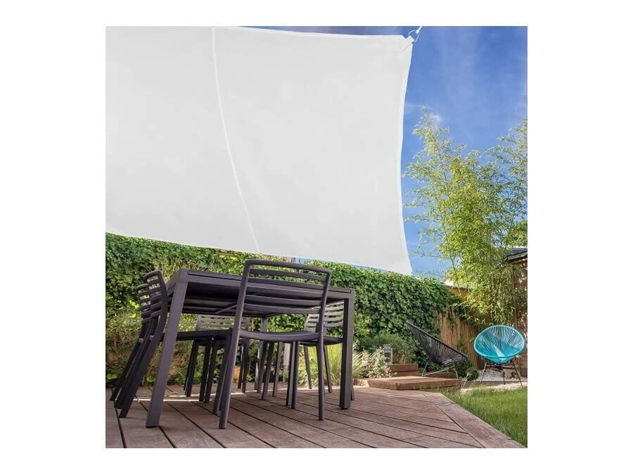 Vela Sonnenschirm dreieckig oder qudrata Farbe sand beige für Gärten Pole Bar Häuser komplett mit Ösen und Seil aus Propylen (3 m x 3 m, quadratisch, beige) - obrazek 6