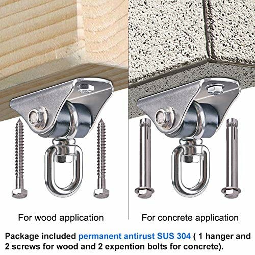 BeneLabel Drewno/betonowy wieszak na hamak, huśtawka, śruba wisząca, o - obrazek 4