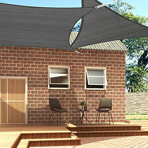 EUGAD Sonnensegel Quadrat 4x4m Sonnenschutz 200g/m² Garten Balkon Terrasse HDPE Wetterschutz atmungsaktiv Grau 0188ZYF - obrazek 2
