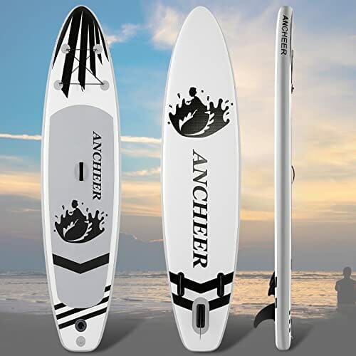 ANCHEER deska surfingowa stoisko 305×76×15cm SUP nadmuchiwany zarząd z akcesoriami,ładowność 130 kg,3 sztuk regulowany miąższ, podwójna pompa ręczna,pasek do stóp,Plecak - obrazek 2