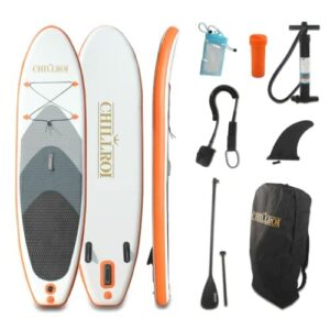 Chillroi Inflatable Stand-Up Paddling Board Set | 297x76x15 cm | dobry wszechstronny zestaw idealny dla początkujących SUP | stabilna podwójna warstwa PVC | szczególnie odporna na przechylanie | nośność 120 kg | kompletne akcesoria