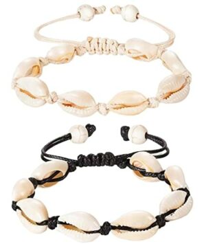 2 sztuki łańcuszków na kostkę z muszelkami, naturalne muszle Kauri, ła