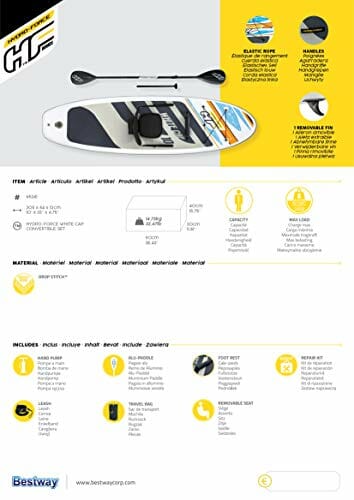 Bestway® Hydro-Force™ SUP Allround zestaw desek "White Cap" z siedzisk - obrazek 4