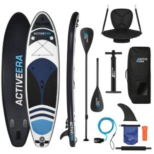 Active Era SUP Nadmuchiwana Deska do Pływania, Deska do Paddleboradingu, 2w1 Stand up Paddle Board i Kajak, Dmuchana Lekka, z Pompką Regulowanym Wiosłem, 320x78x15 cm