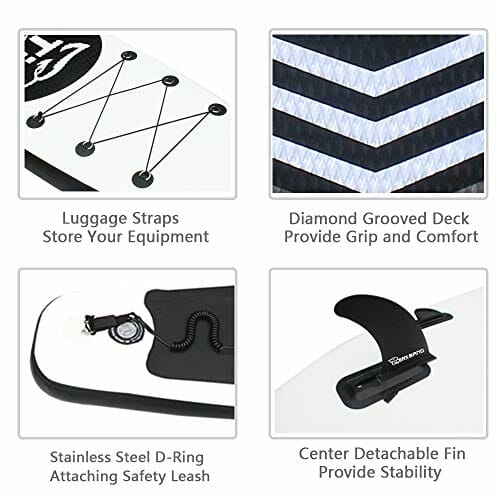 Tigerxbang Stand Up Paddle Board 10' 300 x 76 x 15 cm 10'6' 320 x 80 x 15 cm nadmuchiwana deska SUP deska z kompletnymi akcesoriami - obrazek 4