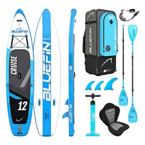 Bluefin Cruise SUP Board Set | nadmuchiwana deska do paddleboardingu | 15 cm grubości | wiosło z włókna szklanego | siedzisko kajakowe | kompletne akcesoria