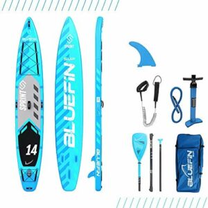 Bluefin Sup Unisex Dorośli Model Touring/Wyścigowy Nadmuchiwana Deska Do Pływania Sup, Niebieski, 14'