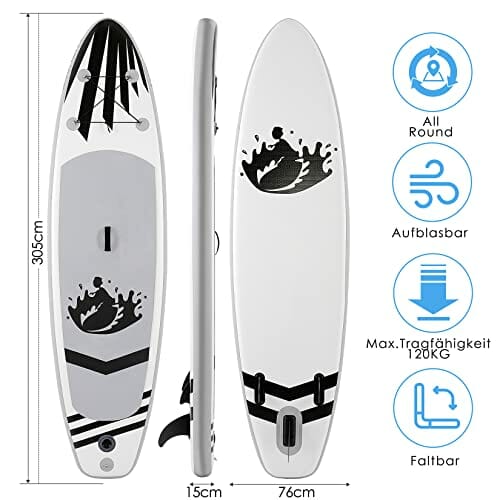 Nadmuchiwana deska Stand Up Paddle, zestaw iSUP z kompletnymi akcesoriami i plecakiem, szeroka, antypoślizgowa, duża płetwa, regulowane wiosło, linka, pompka ręczna, dla młodzieży i dorosłych - obrazek 8