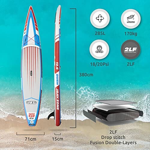 JBAY.ZONE Rush CJ Racing SUP Nadmuchiwane Deska SUP Board Pełna Akcesoria - obrazek 7