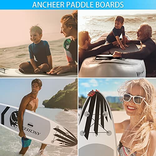 ANCHEER deska surfingowa stoisko 305×76×15cm SUP nadmuchiwany zarząd z akcesoriami,ładowność 130 kg,3 sztuk regulowany miąższ, podwójna pompa ręczna,pasek do stóp,Plecak - obrazek 3
