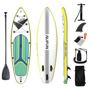 ALIFUN Nadmuchiwane deski Sup Stand Up Paddle Board Nadmuchiwana 3 M-320Cm Pojemność 200 kg Wiosłowanie 6 cali grubości