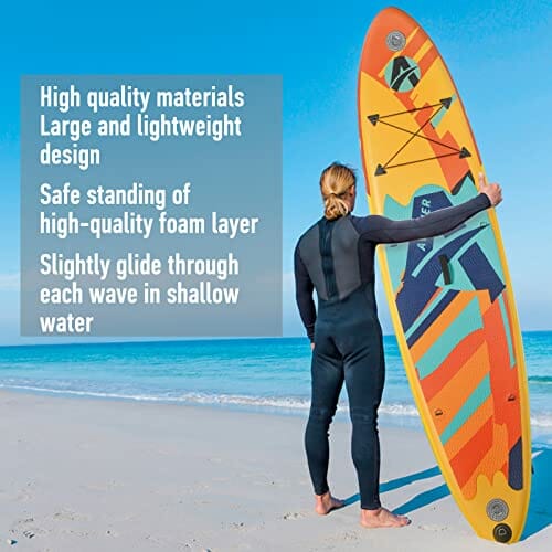 Aviner SUP Nadmuchiwana Deska do paddleboardingu, 150KG Max/ 305×71×15cm, Stand up Paddle Board, Dmuchana Lekka, z Pompką Regulowanym Wiosłem, Pomarańczowy - obrazek 6
