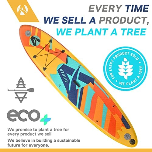 Aviner SUP Nadmuchiwana Deska do paddleboardingu, 150KG Max/ 305×71×15cm, Stand up Paddle Board, Dmuchana Lekka, z Pompką Regulowanym Wiosłem, Pomarańczowy - obrazek 2