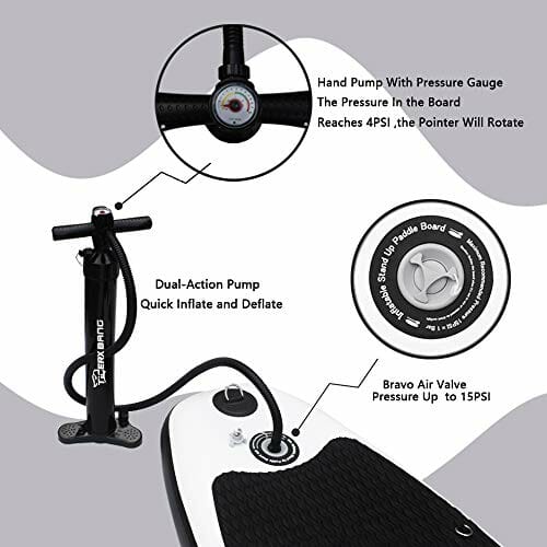 Tigerxbang Stand Up Paddle Board 10' 300 x 76 x 15 cm 10'6' 320 x 80 x 15 cm nadmuchiwana deska SUP deska z kompletnymi akcesoriami - obrazek 3
