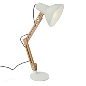 Lampa biurkowa drewniana z regulowanym ramieniem - styl retro (50 characters)
