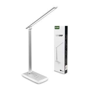 Lampka Biurkowa z Podstawa ładująca, 42 Diod LED, Srebrny