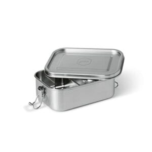 Pudełko śniadaniowe ze stali nierdzewnej z przegródkami, 800 ml - pudełko na lunch dla dzieci i dorosłych, z metalu, pojemniki na żywność z pokrywką