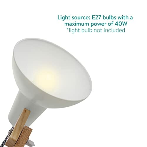 Lampa biurkowa drewniana z regulowanym ramieniem - styl retro (50 characters) - obrazek 5