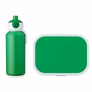 Mepal Campus zestaw przerwowy zielony – butelka na napoje i pudełko śniadaniowe z wkładką Bento – idealny do szkoły i na czas wolny – nadaje się do mycia w zmywarce, ABS, 0 mm, 2.