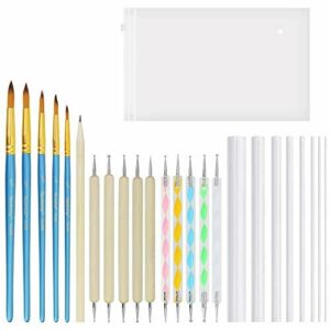 Zestaw 25 narzędzi do punktowania, malowania i malarstwa - idealny do malarstwa skalnego, glinki polimerowej i ceramiki do paznokci