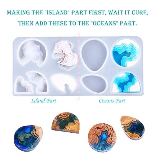 Cayway 3 szt. formy do naszyjników z żywicy, do odlewania żywicy, silikonowe formy do wisiorka z łańcuszkiem i klipsem do wisiorka, do produkcji biżuterii, DIY, rzemiosło, zestaw startowy - obrazek 4