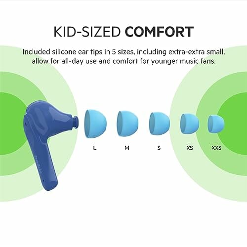 Słuchawki Douszne Belkin SOUNDFORM Nano dla Dzieci - 85 dB, IPX5, 24h, iPhone, Galaxy, Pixel - obrazek 4