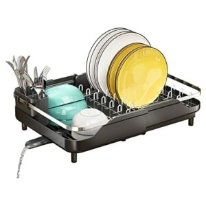 SAYZH Ociekacz do naczyń ze stali nierdzewnej - rozszerzalny stojak z odpływem