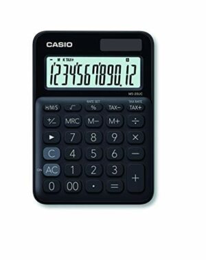 Casio MS-20UC-BK - kalkulator biurkowy, czarny, zasilany energią słoneczną, na baterie - 105 x 23 x 149,5 - Sklep internetowy z kalkulatorami