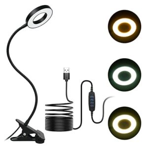 Lampa biurkowa URAQT Clip, lampka czytania USB z 12 poziomami jasności